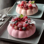 Vanilla Berry Mousse Ring Cake with Velvet Effect