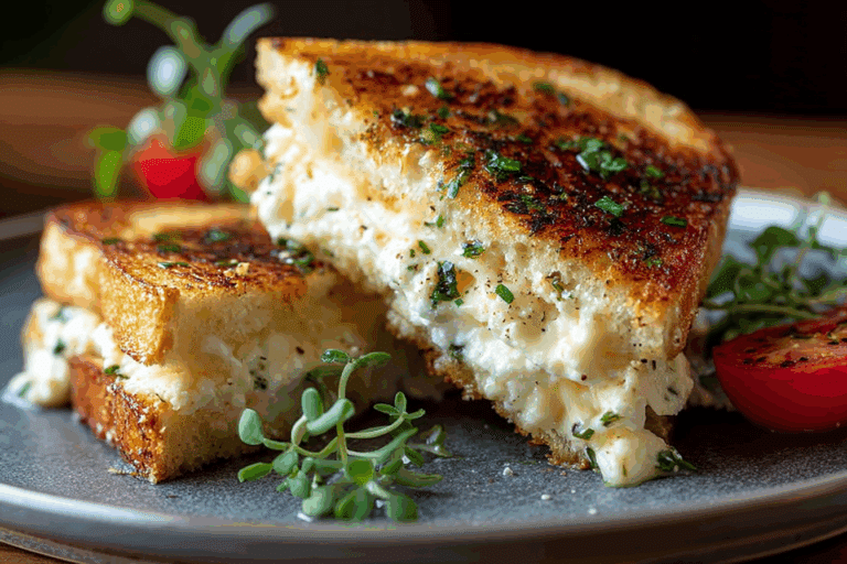 Cheesy Grilled Sandwich Recipe with Cottage or Ricotta Cheese