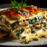 Chicken, Mushroom, and Spinach Lasagna