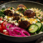 Falafel Bowl with Feta, Lemon Tahini & Cucumber