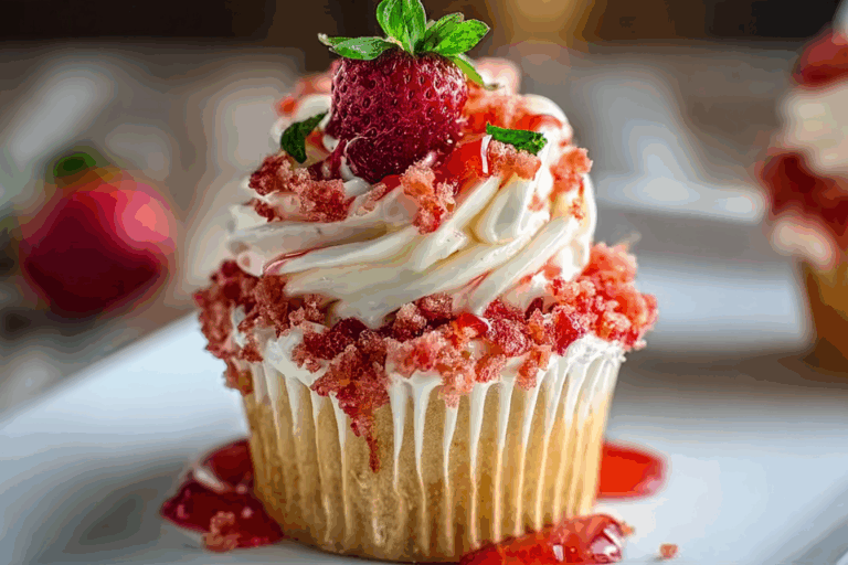 Strawberry Crunch Cupcakes
