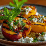 Grilled Peaches with Honey Ricotta & Mint
