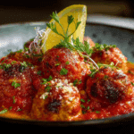 Lemon Ricotta Meatballs in Lemony Tomato Sauce