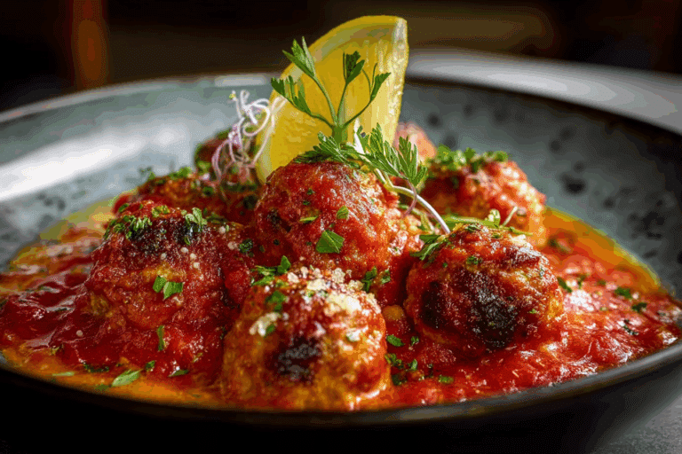 Lemon Ricotta Meatballs in Lemony Tomato Sauce