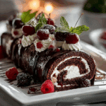 Black Forest Chocolate Swiss Roll Cake