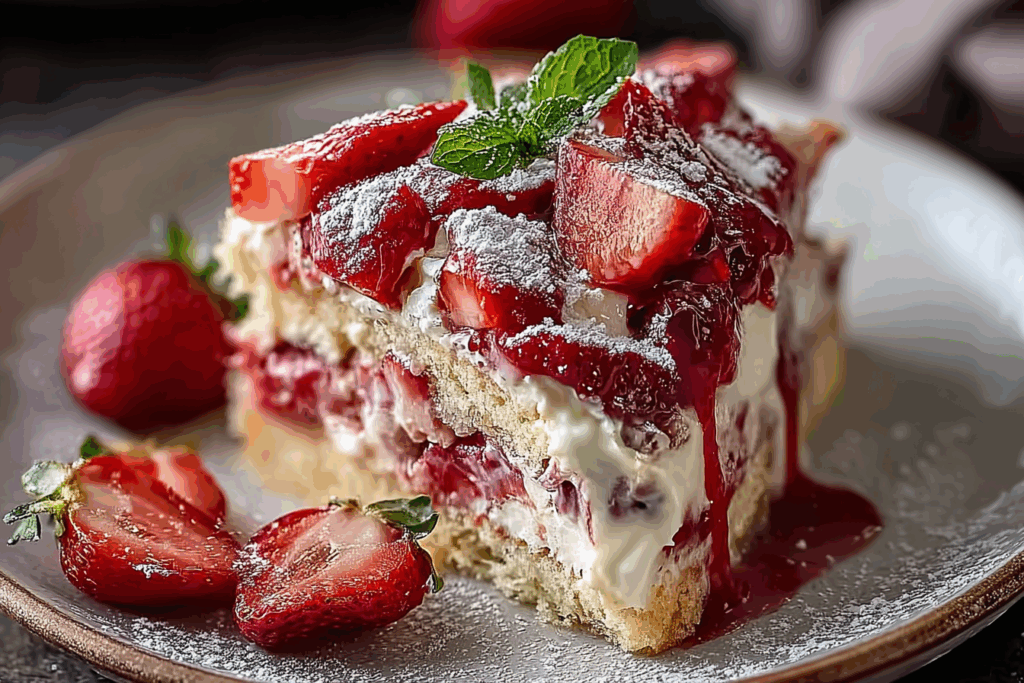 Strawberry Earthquake Cake
