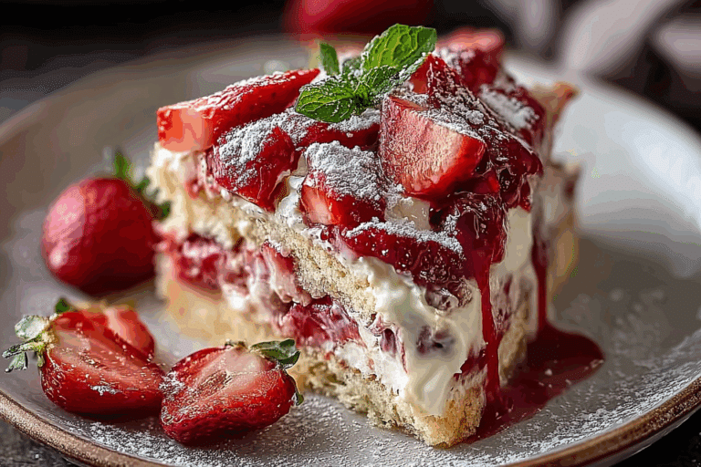 Strawberry Earthquake Cake