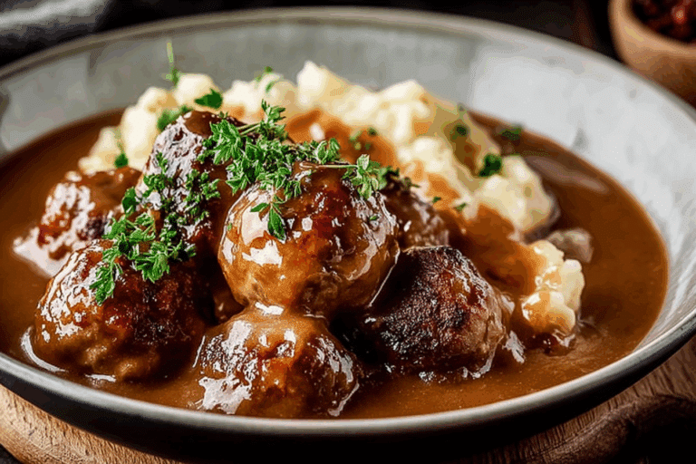 Norwegian Meatballs in Brown Gravy (Kjøttkaker)