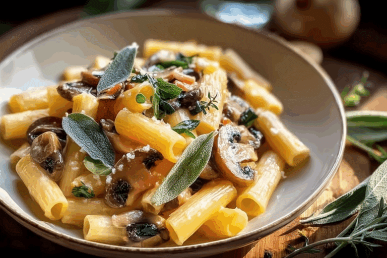 Sage Butter Pasta (with Mushrooms)