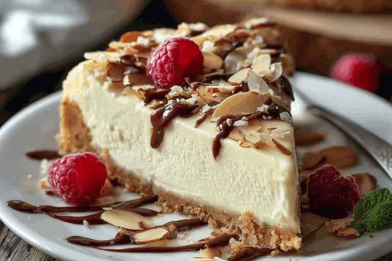 White Chocolate & Almond Amaretto Cheesecake
