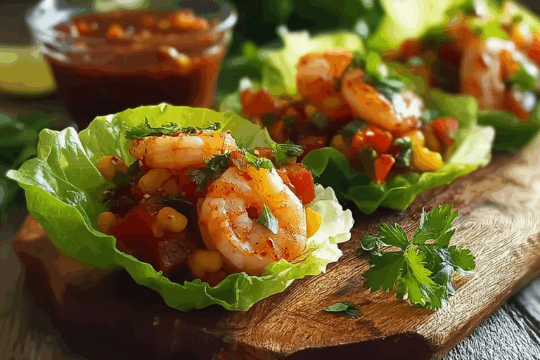 Healthy Taco Shrimp Lettuce Wraps