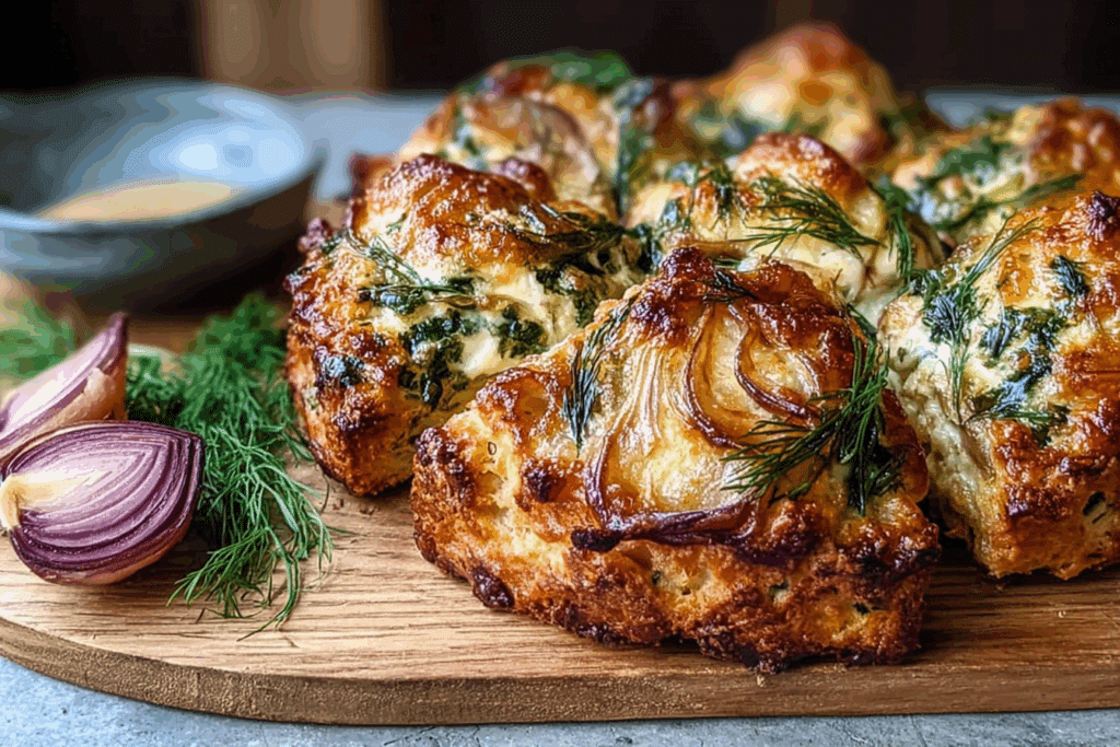 Goat’s Cheese, Dill and Onion Savoury Scones