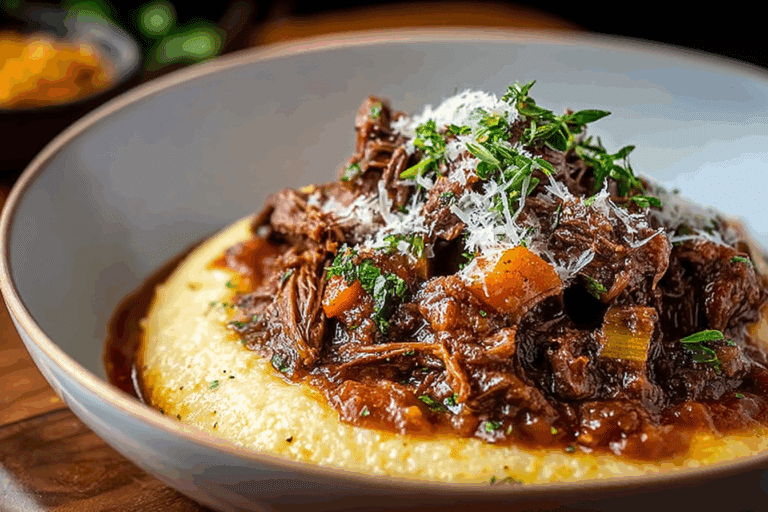 Beef Short Rib Ragu with Creamy Parmesan Polenta