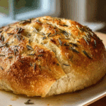 Rustic No-Knead Rosemary Garlic Bread