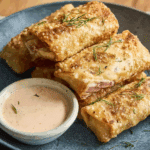 Easy Reuben Egg Rolls with Creamy Thousand Island Dipping Sauce