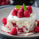 White Chocolate Raspberry Poke Cake