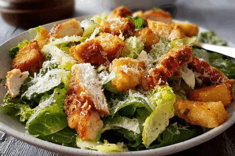 CRISPY CHICKEN CAESAR SALAD & CHIPS