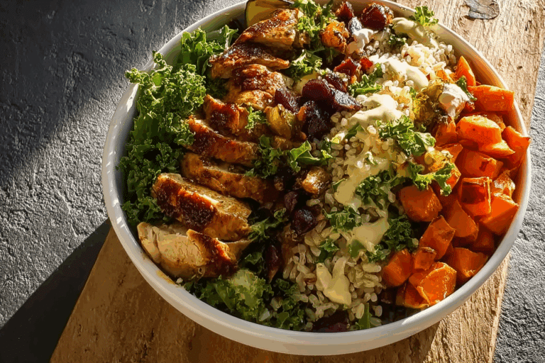 Maple Dijon Chicken Harvest Bowls
