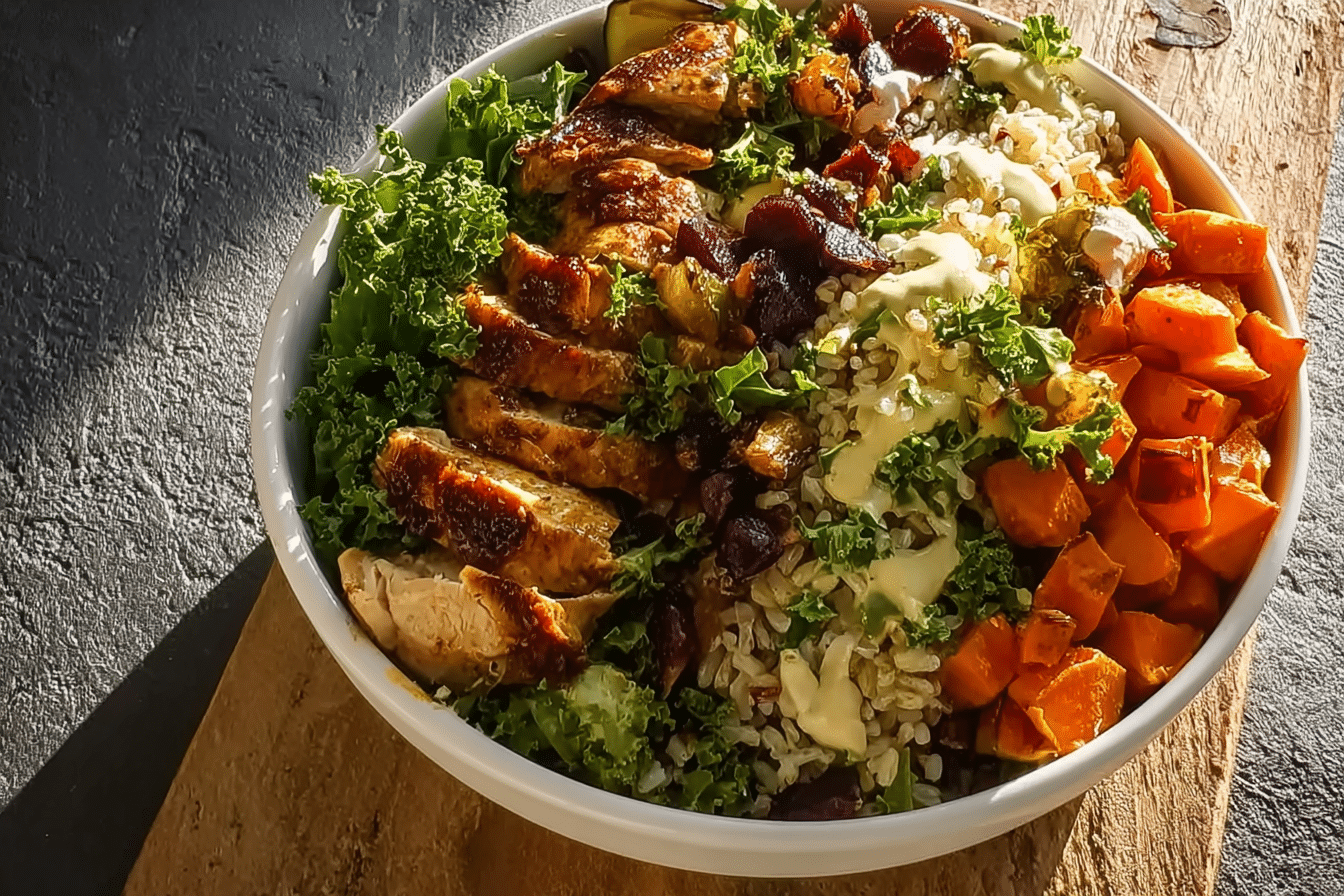 Maple Dijon Chicken Harvest Bowls