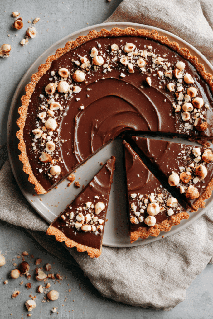 Nutella Tart with Toasted Hazelnut Crust