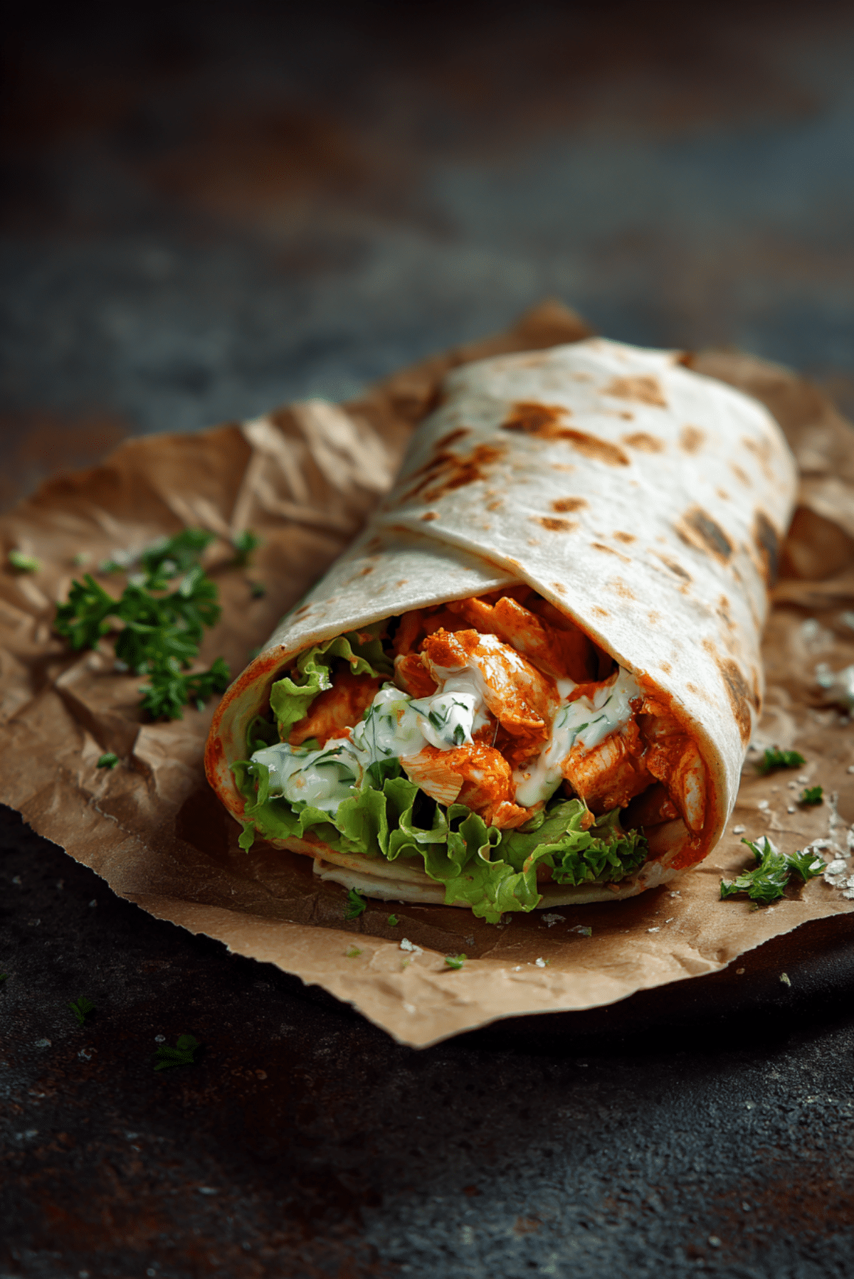 Spicy Buffalo Chicken Melt Wraps
