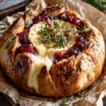 Garlic Herb Camembert Bread Bowl