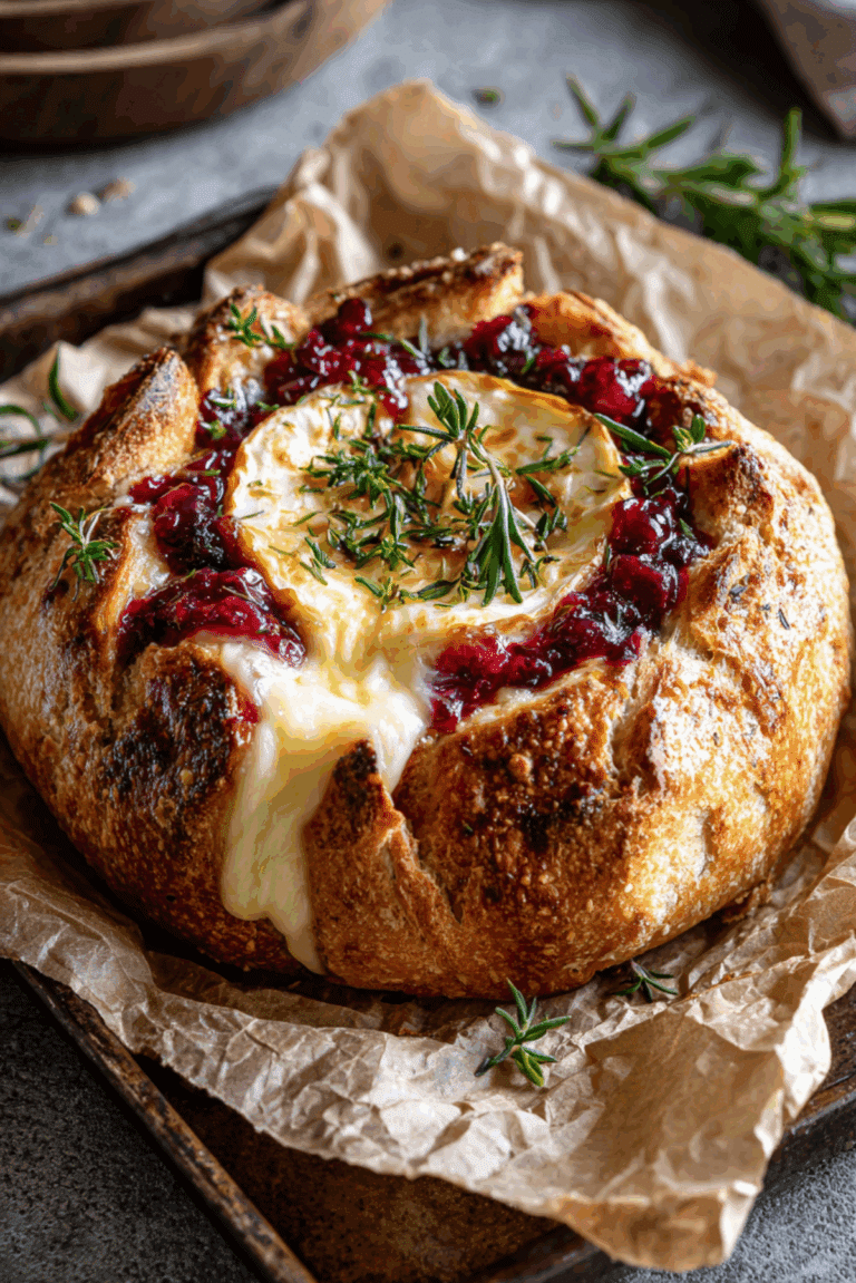 Garlic Herb Camembert Bread Bowl