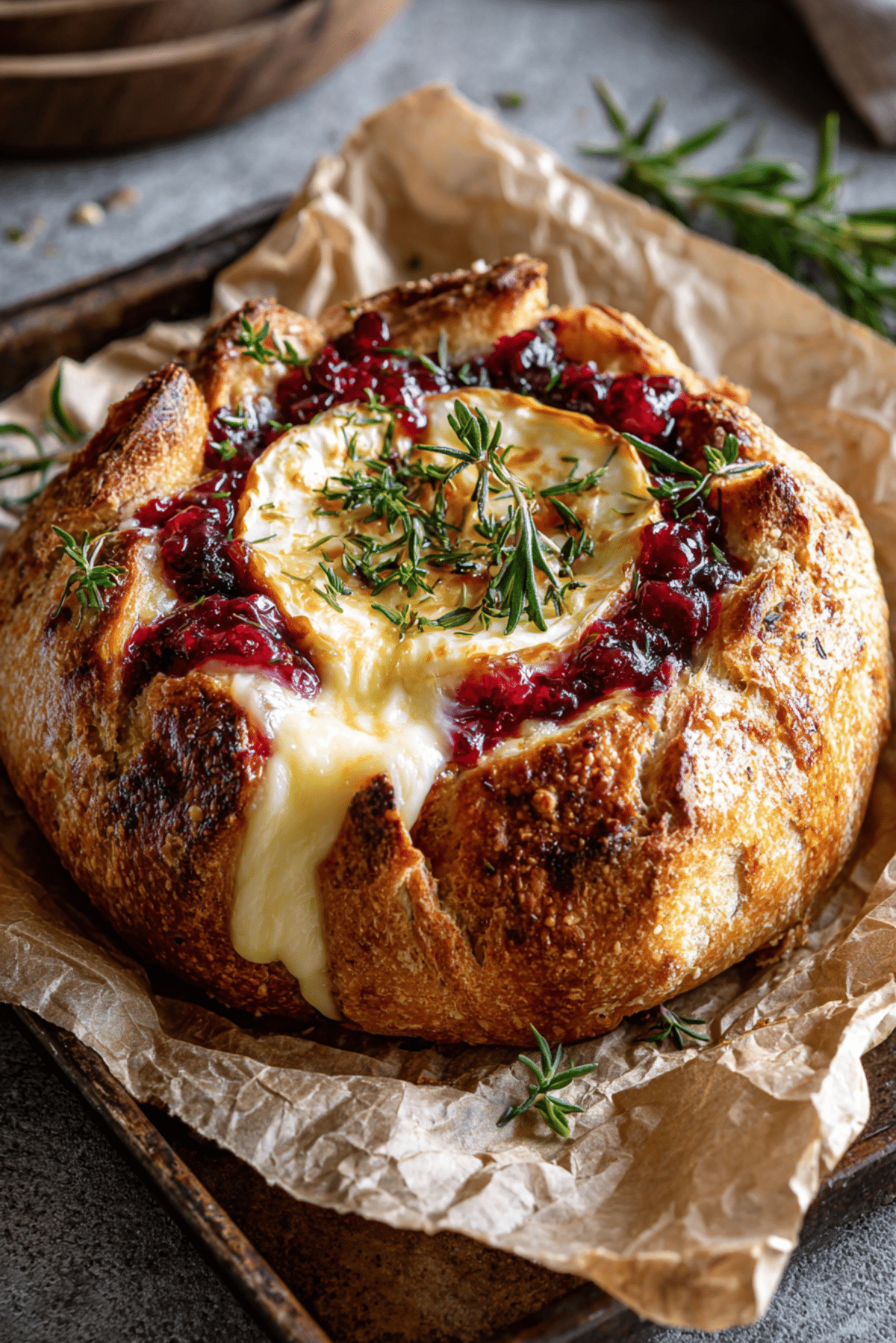 Garlic Herb Camembert Bread Bowl
