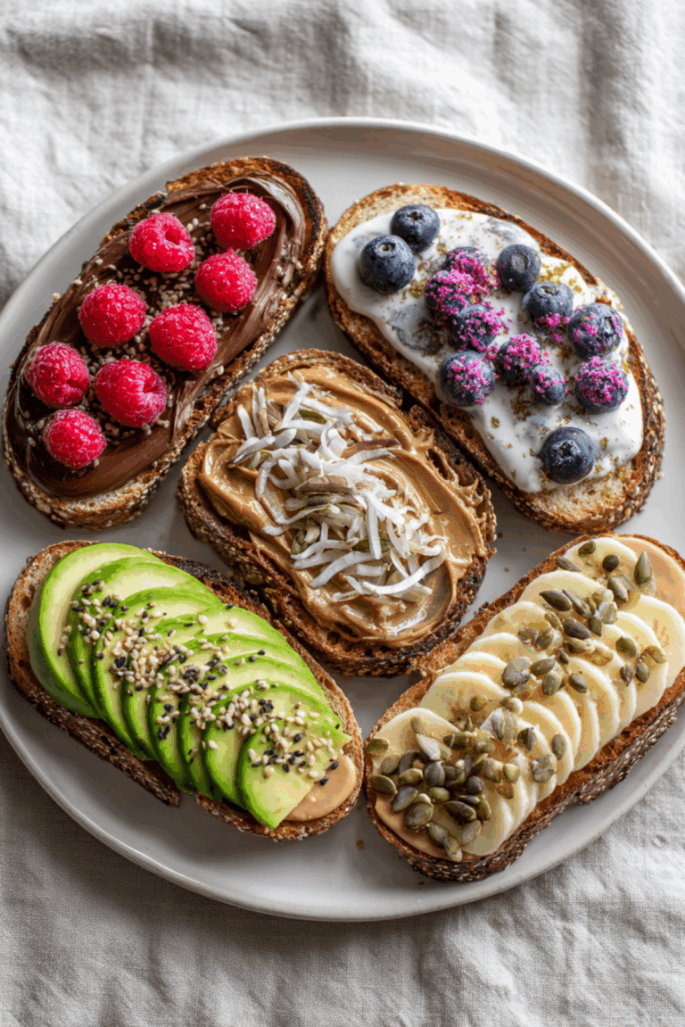 Colorful Toasts on Multigrain Baguette