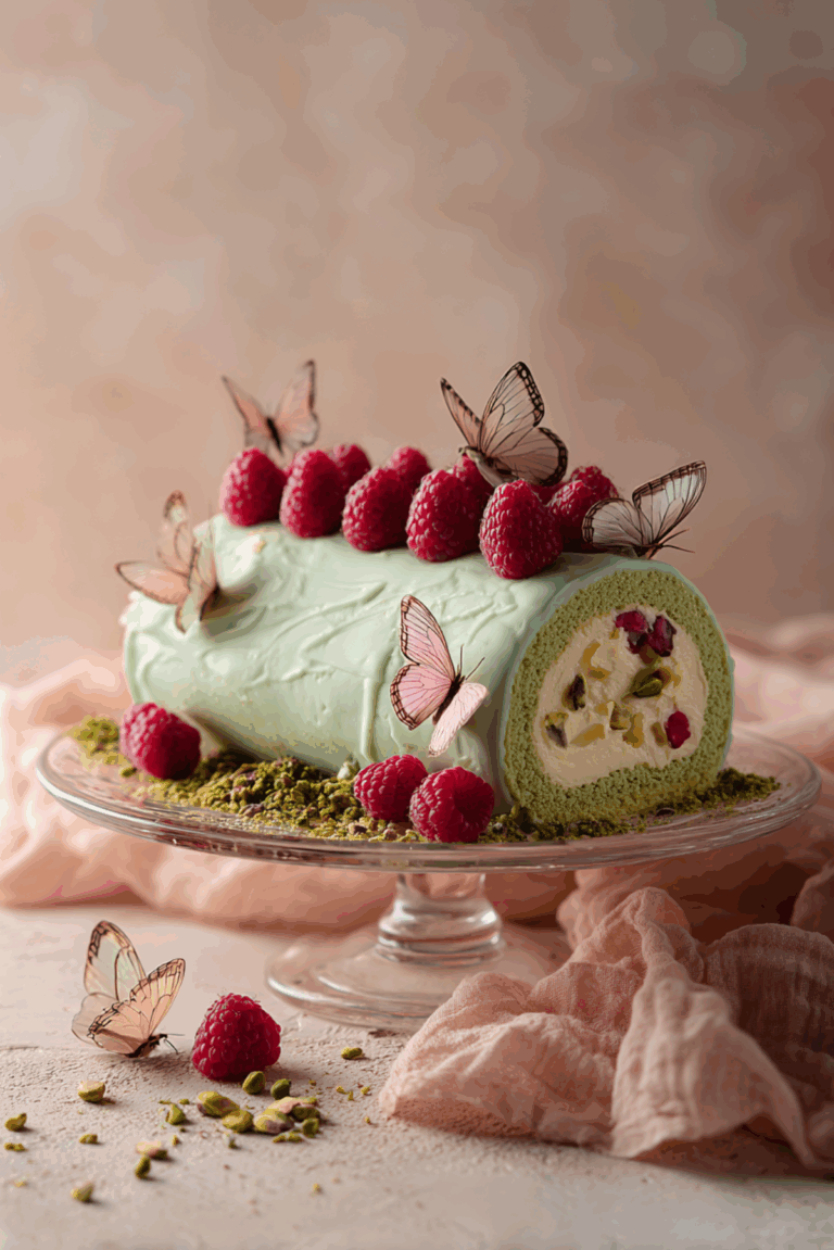 Pistachio Raspberry Roll
