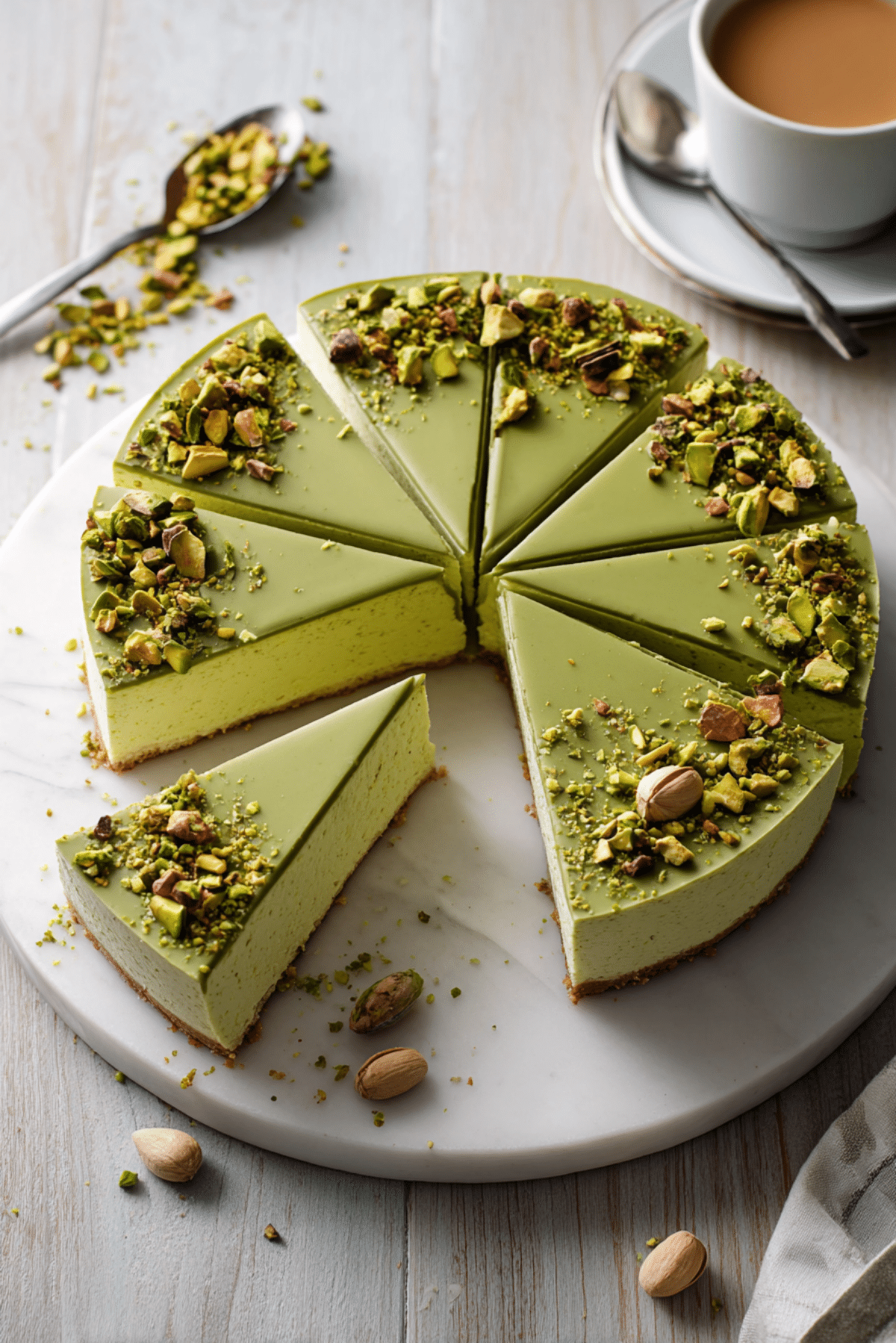 Vanilla Bean Pistachio Cheesecake