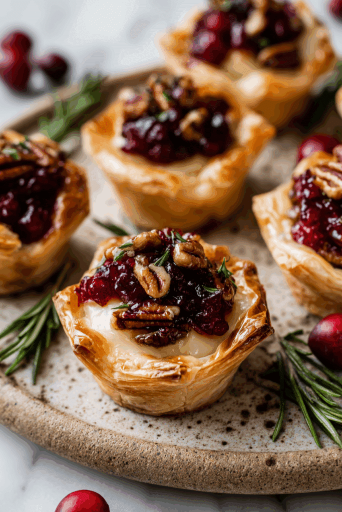 Cranberry Brie Puff Pastry Tarts