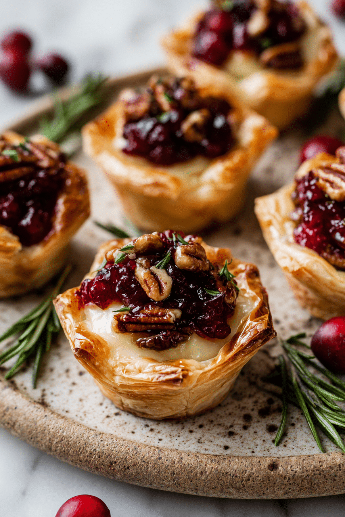 Cranberry Brie Puff Pastry Tarts