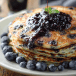 Cottage Cheese Pancake with Blueberry Collagen Jelly