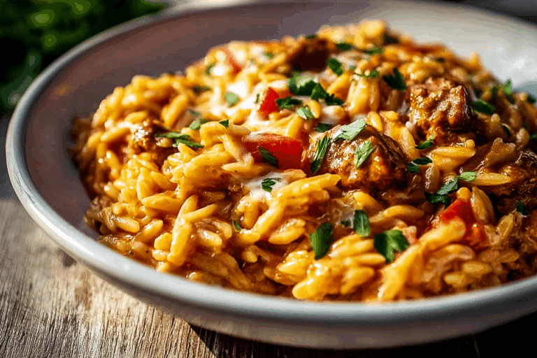 Creamy Cheesy Taco Orzo