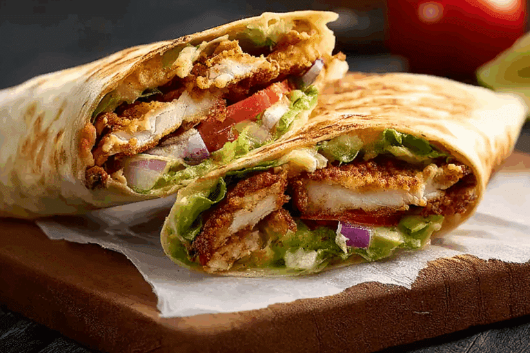 Crispy Chicken Burger Folded Wrap