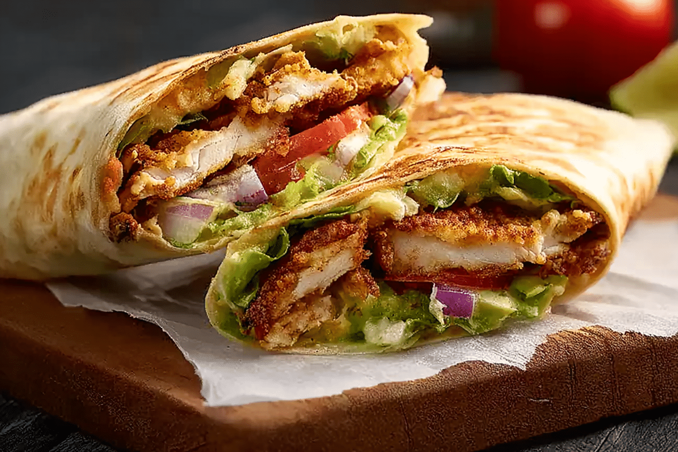 Crispy Chicken Burger Folded Wrap