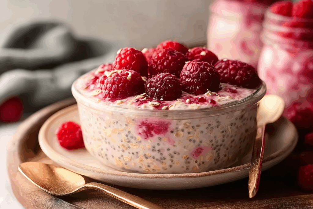 Creamy Raspberry Overnight Oats
