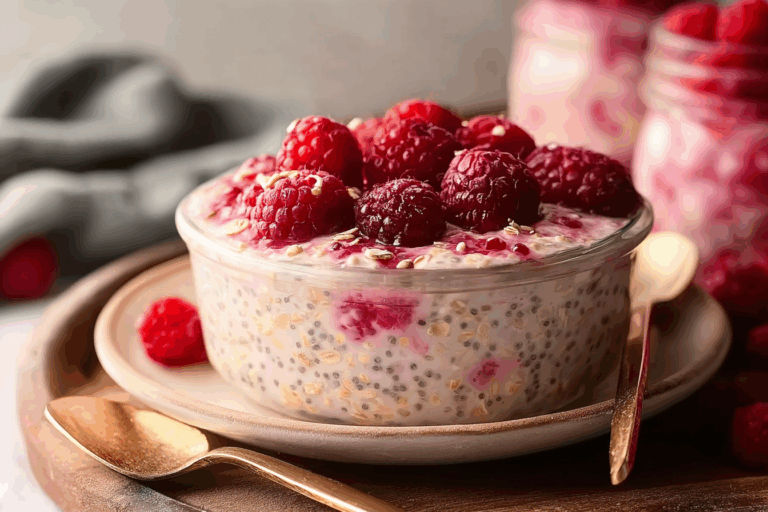 Creamy Raspberry Overnight Oats