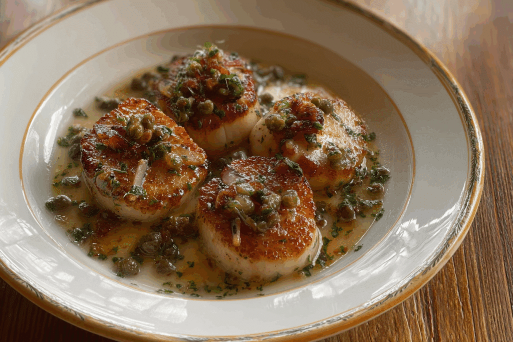 Scallops Grenobloise