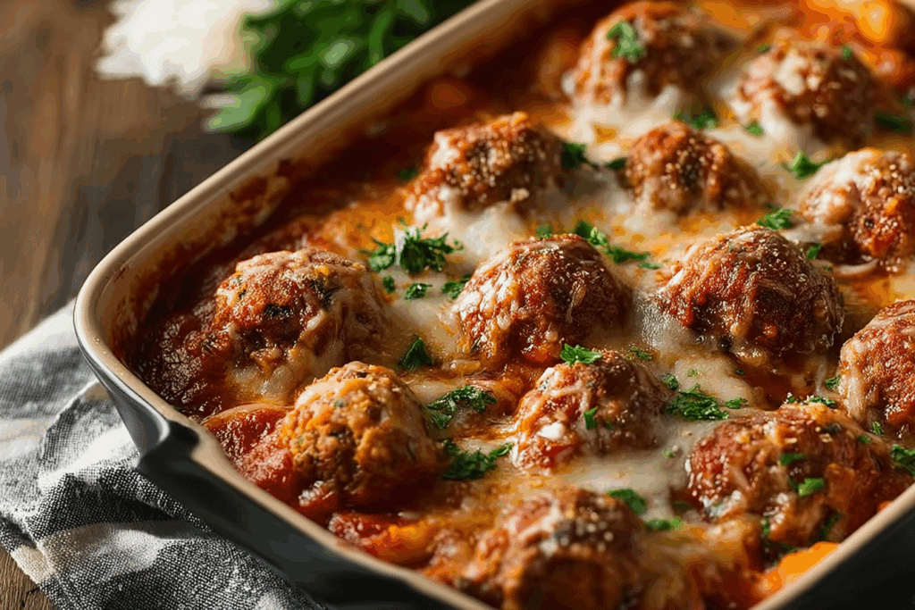 Dump and Bake Meatball Casserole