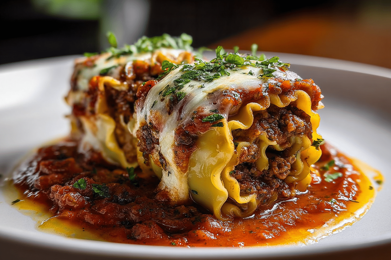 Cheesy Beef Lasagna Rolls