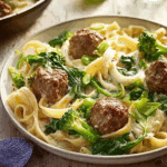 Creamy Meatball and Broccoli Pasta