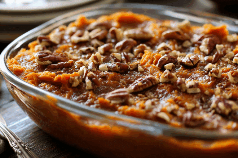 Maple Cinnamon Sweet Potato Casserole