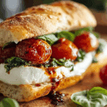 Burrata Caprese Sandwich with Cherry Tomato