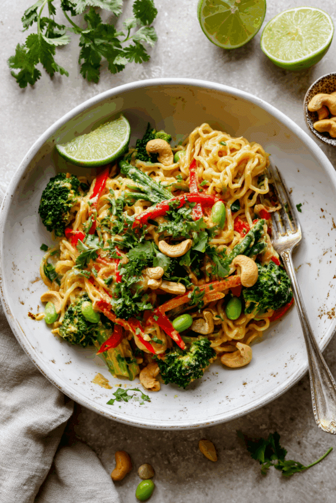 One Pan Coconut Chili Veggie Noodles