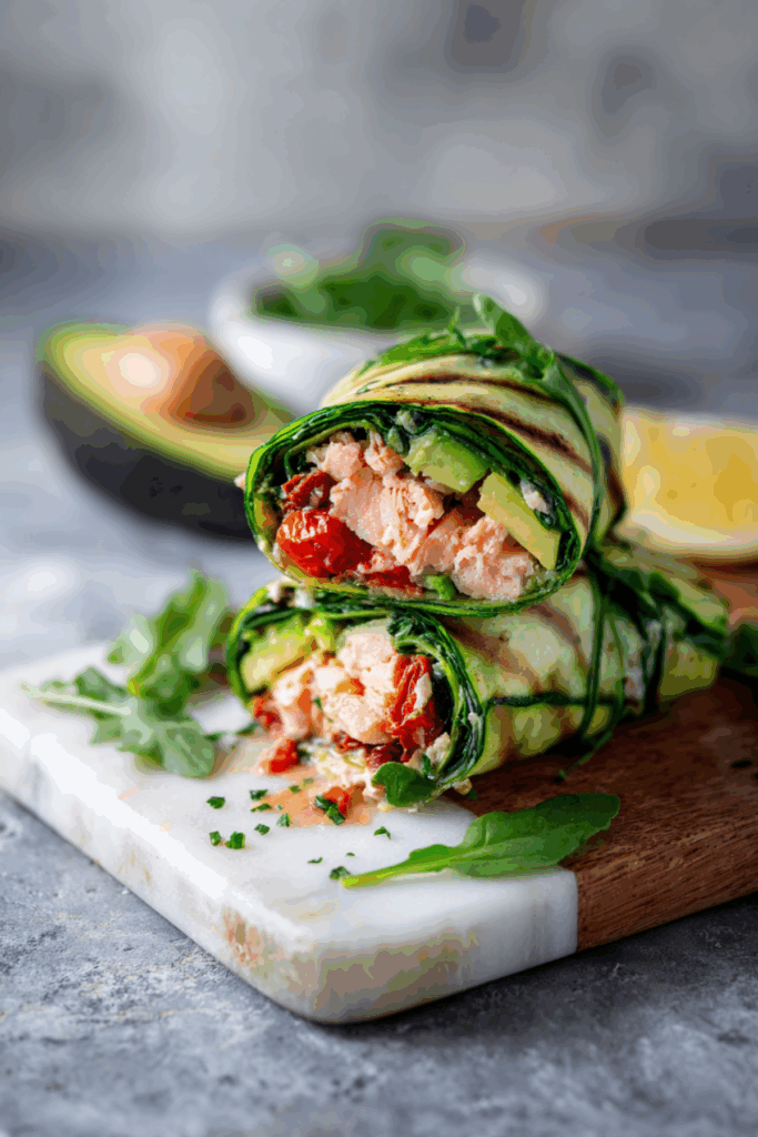 High-Protein Salmon Courgette Wrap