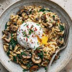Creamy Mushroom Orzo with Burrata