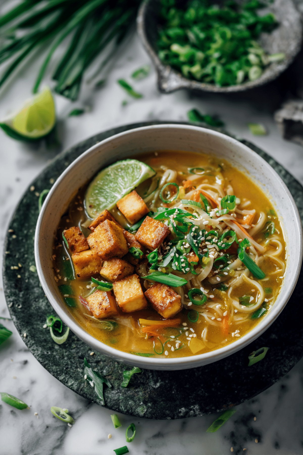 Coconut Tofu Noodle Soup