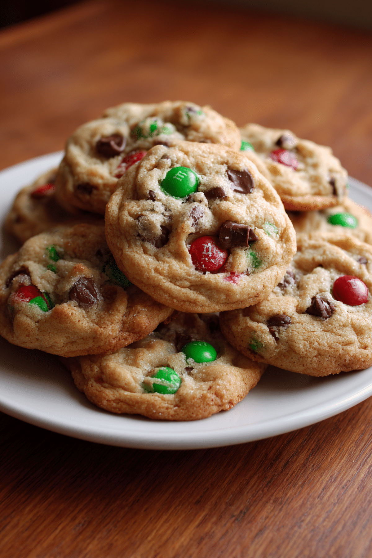 Christmas M&M Chocolate Chip Cookies